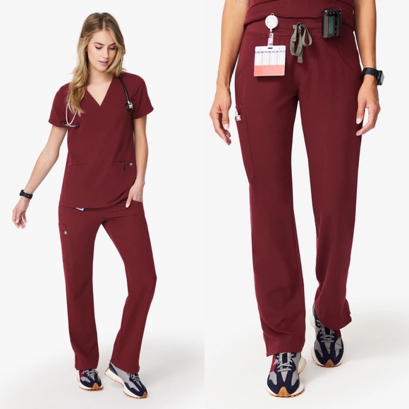 Figs Pants & Jumpsuits Figs Kade Cargo Scrub Pants Burgundy Size